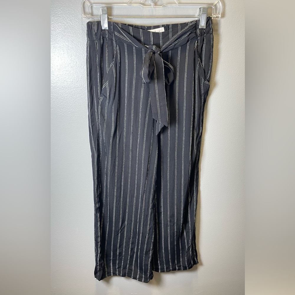 Wilfred Women's Striped Pull-On Cropped‎ Wide Leg Front Tie Pants Size XS